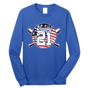 FINALLY 21 BASEBALL 21st BIRTHDAY Long Sleeve Shirt