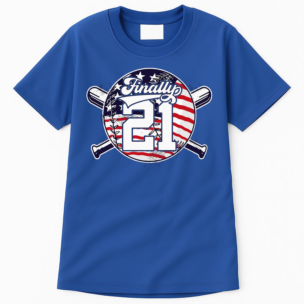 FINALLY 21 BASEBALL 21st BIRTHDAY Tall T-Shirt