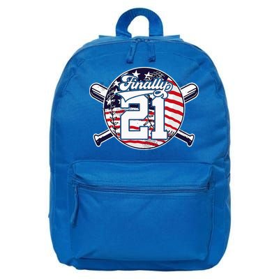 FINALLY 21 BASEBALL 21st BIRTHDAY 16 in Basic Backpack