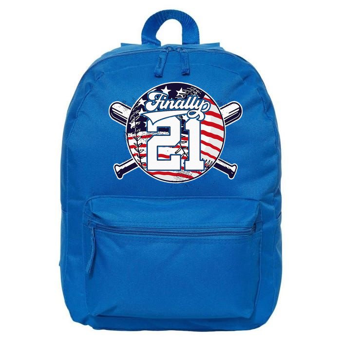 FINALLY 21 BASEBALL 21st BIRTHDAY 16 in Basic Backpack