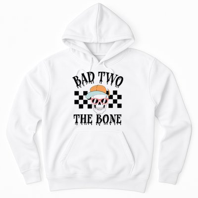 Funny 2nd Birthday Halloween Skeleton Boy Bad Two The Bone Hoodie