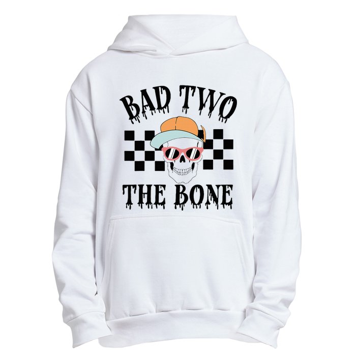 Funny 2nd Birthday Halloween Skeleton Boy Bad Two The Bone Urban Pullover Hoodie