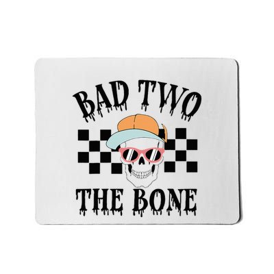 Funny 2nd Birthday Halloween Skeleton Boy Bad Two The Bone Mousepad