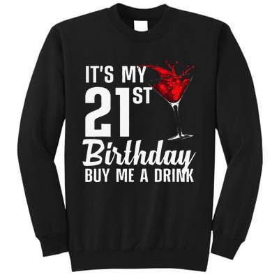 Funny 21st Birthday Art For Womens 21 Years Old Tall Sweatshirt