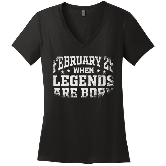 February 29 Birthday Leap Year For Cool Leap Day Women's V-Neck T-Shirt