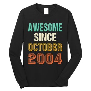 Funny 20th Birthday Awesome Since Oct 2004 Born In October Long Sleeve Shirt