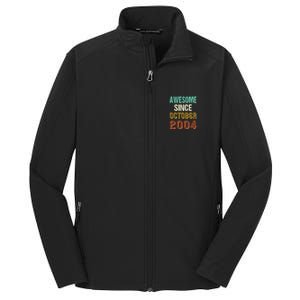 Funny 20th Birthday Awesome Since Oct 2004 Born In October Core Soft Shell Jacket