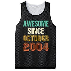 Funny 20th Birthday Awesome Since Oct 2004 Born In October Mesh Reversible Basketball Jersey Tank