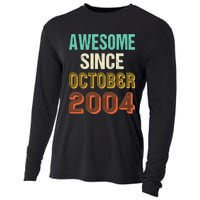 Funny 20th Birthday Awesome Since Oct 2004 Born In October Cooling Performance Long Sleeve Crew