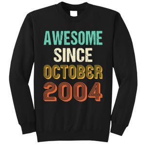 Funny 20th Birthday Awesome Since Oct 2004 Born In October Tall Sweatshirt