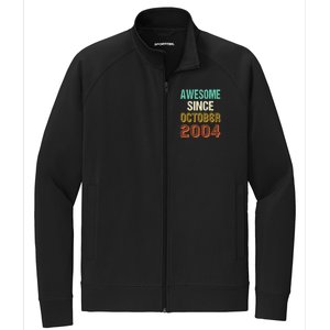 Funny 20th Birthday Awesome Since Oct 2004 Born In October Stretch Full-Zip Cadet Jacket