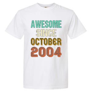 Funny 20th Birthday Awesome Since Oct 2004 Born In October Garment-Dyed Heavyweight T-Shirt