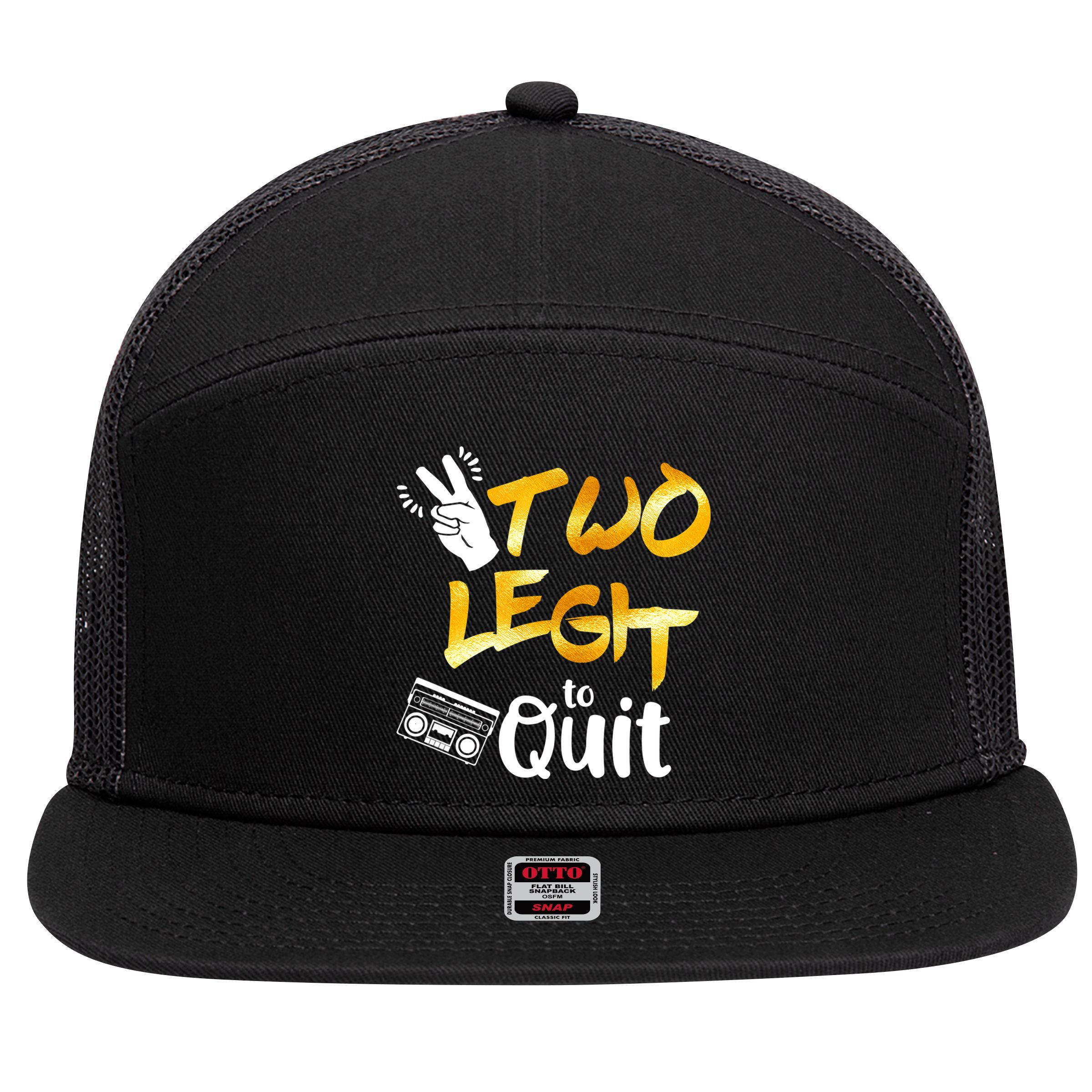 Funny 2nd Birthday Hip Hop Theme Two Legit To Quit 1 7 Panel Mesh Trucker Snapback Hat