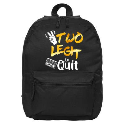 Funny 2nd Birthday Hip Hop Theme Two Legit To Quit 1 16 in Basic Backpack