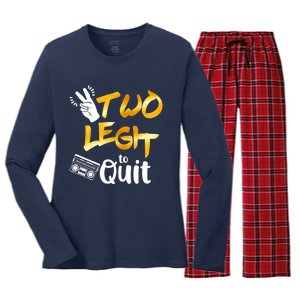 Funny 2nd Birthday Hip Hop Theme Two Legit To Quit 1 Women's Long Sleeve Flannel Pajama Set 