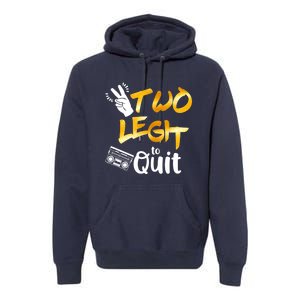 Funny 2nd Birthday Hip Hop Theme Two Legit To Quit 1 Premium Hoodie