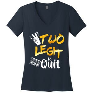 Funny 2nd Birthday Hip Hop Theme Two Legit To Quit 1 Women's V-Neck T-Shirt