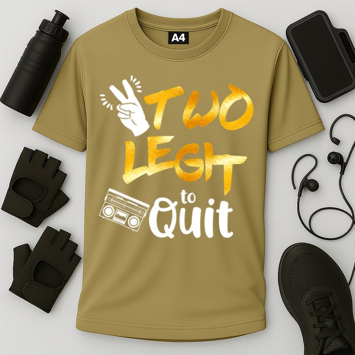 Funny 2nd Birthday Hip Hop Theme Two Legit To Quit 1 Cooling Performance Crew T-Shirt