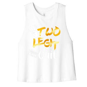 Funny 2nd Birthday Hip Hop Theme Two Legit To Quit 1 Women's Racerback Cropped Tank