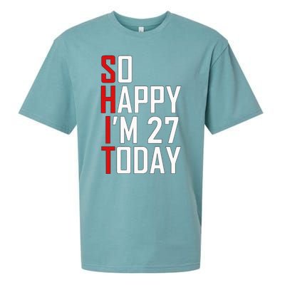 Funny 27th Birthday Gift Hilarious 27 Years Old Adult Joke Sueded Cloud Jersey T-Shirt