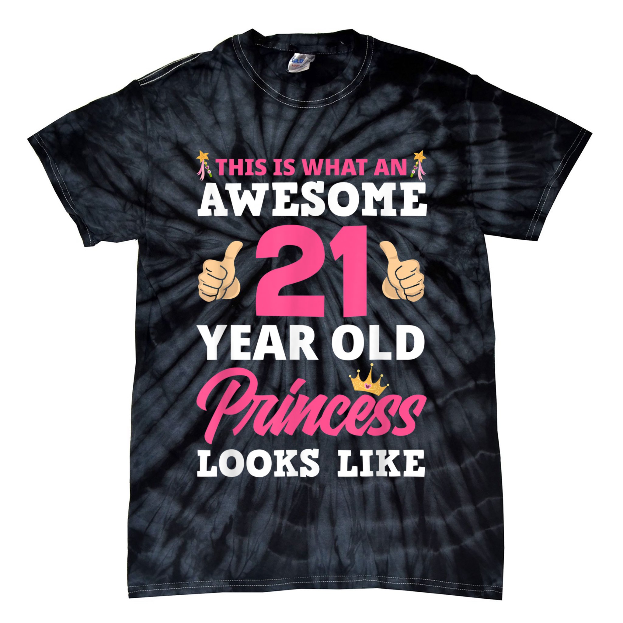 Funny 21st Birthday Women Funny 21 Years Old Birthday Girls Tie-Dye T-Shirt