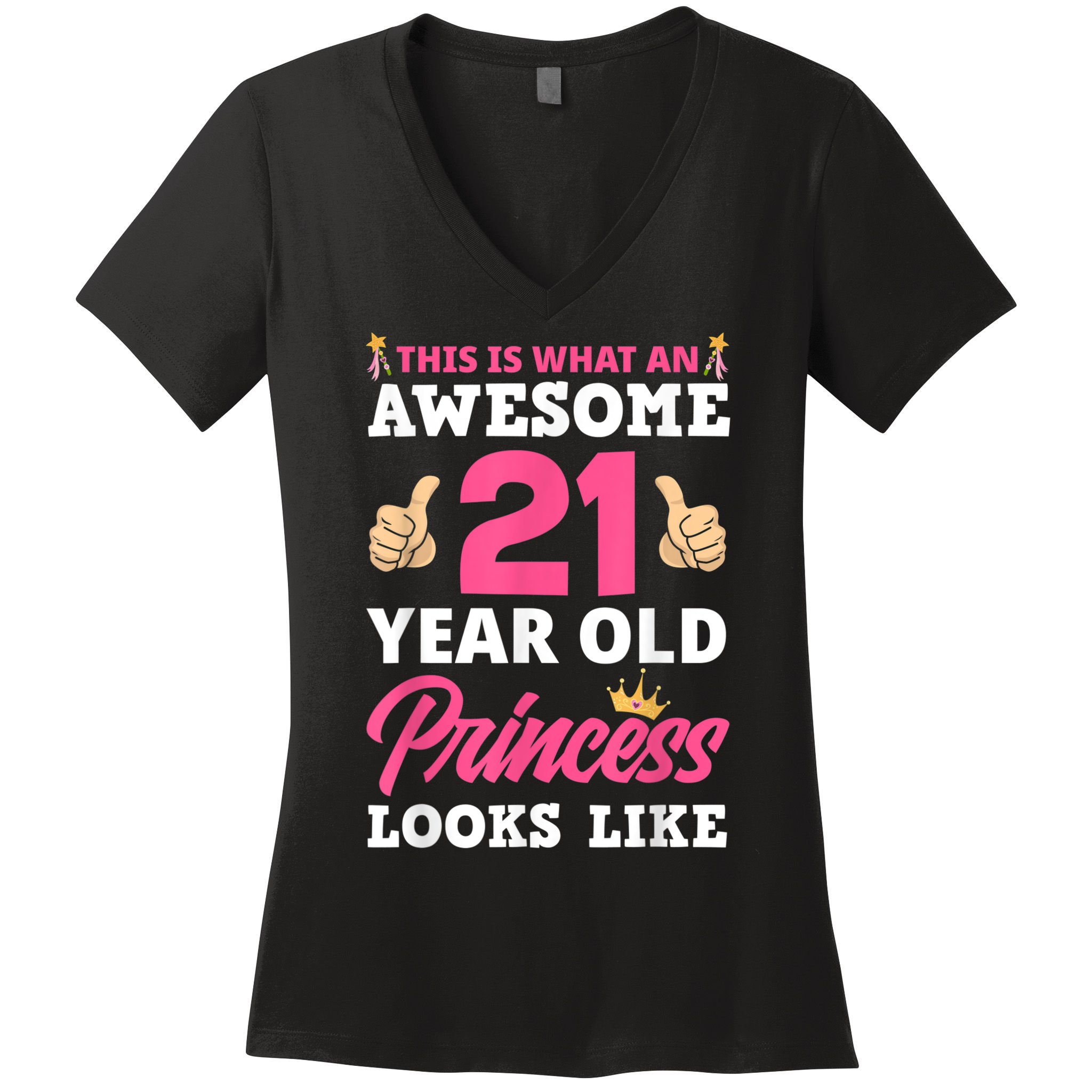 Funny 21st Birthday Women Funny 21 Years Old Birthday Girls Women's V-Neck T-Shirt