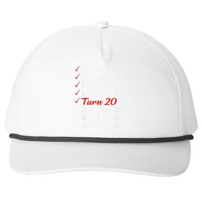 Funny 20th Birthday Gift 20 Years Old 2002 Made In 2002 Snapback Five-Panel Rope Hat