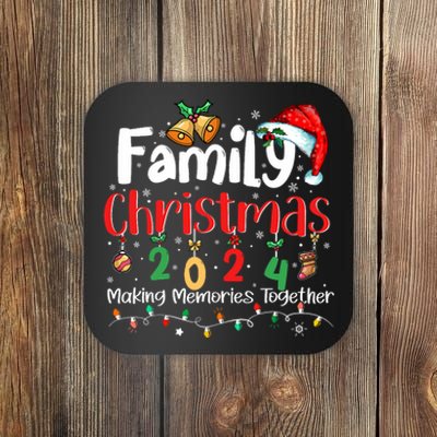 Family 2024 Christmas Matching Outfits Squad Santa Elf Funny Coaster