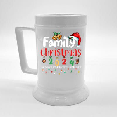 Family 2024 Christmas Matching Outfits Squad Santa Elf Funny Beer Stein