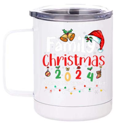 Family 2024 Christmas Matching Outfits Squad Santa Elf Funny 12 oz Stainless Steel Tumbler Cup