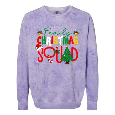 Family 2024 Christmas Matching Outfits Team Santa Elf Squad Colorblast Crewneck Sweatshirt