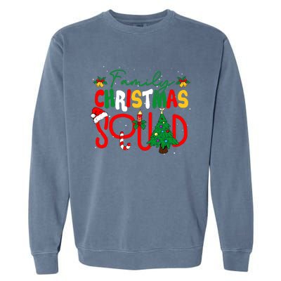 Family 2024 Christmas Matching Outfits Team Santa Elf Squad Garment-Dyed Sweatshirt