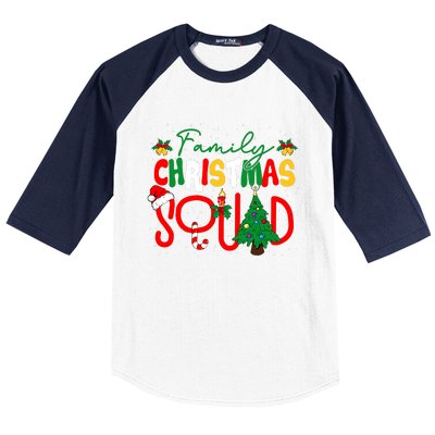 Family 2024 Christmas Matching Outfits Team Santa Elf Squad Baseball Sleeve Shirt