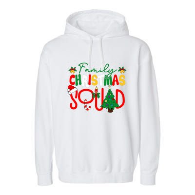 Family 2024 Christmas Matching Outfits Team Santa Elf Squad Garment-Dyed Fleece Hoodie