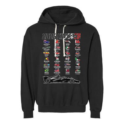 Formula 2025 Circuits Formula 2025 Schedule Race Car Formula Garment-Dyed Fleece Hoodie