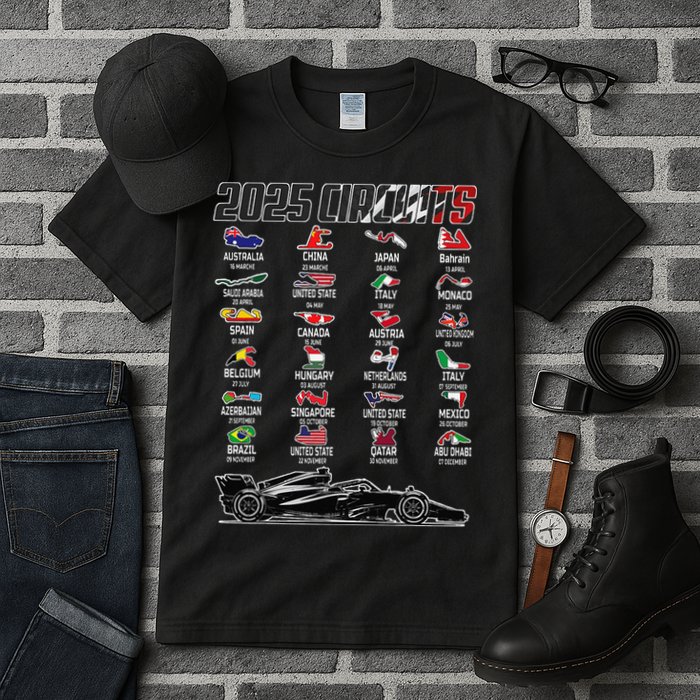 Formula 2025 Circuits Formula 2025 Schedule Race Car Formula Tall T-Shirt