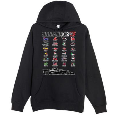 Formula 2025 Circuits Formula 2025 Schedule Race Car Formula Premium Pullover Hoodie