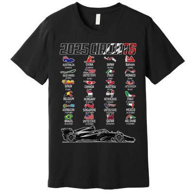 Formula 2025 Circuits Formula 2025 Schedule Race Car Formula Premium T-Shirt