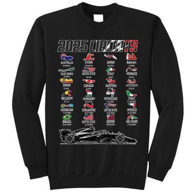 Formula 2025 Circuits Formula 2025 Schedule Race Car Formula Tall Sweatshirt