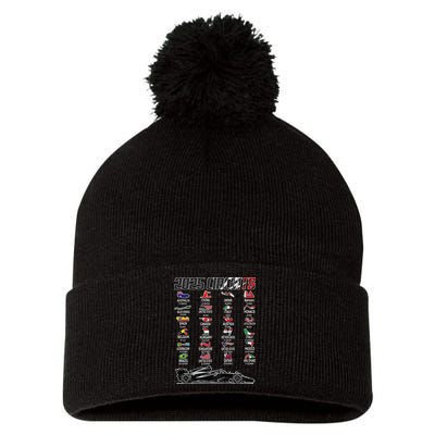 Formula 2025 Circuits Formula 2025 Schedule Race Car Formula Pom Pom 12in Knit Beanie
