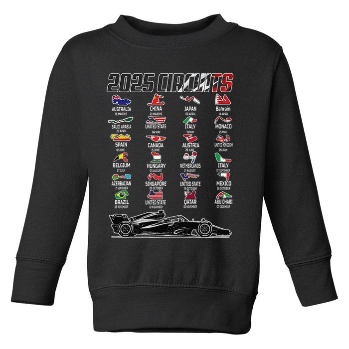 Formula 2025 Circuits Formula 2025 Schedule Race Car Formula Toddler Sweatshirt