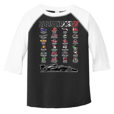 Formula 2025 Circuits Formula 2025 Schedule Race Car Formula Toddler Fine Jersey T-Shirt