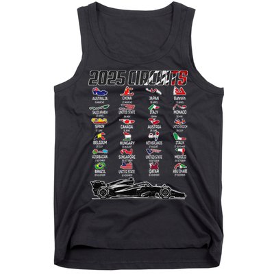 Formula 2025 Circuits Formula 2025 Schedule Race Car Formula Tank Top