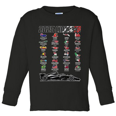 Formula 2025 Circuits Formula 2025 Schedule Race Car Formula Toddler Long Sleeve Shirt