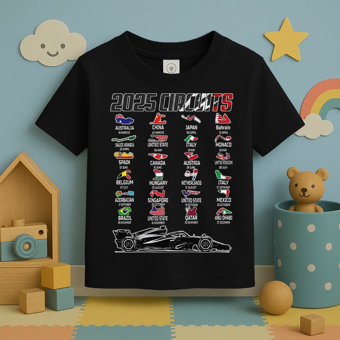Formula 2025 Circuits Formula 2025 Schedule Race Car Formula Toddler T-Shirt