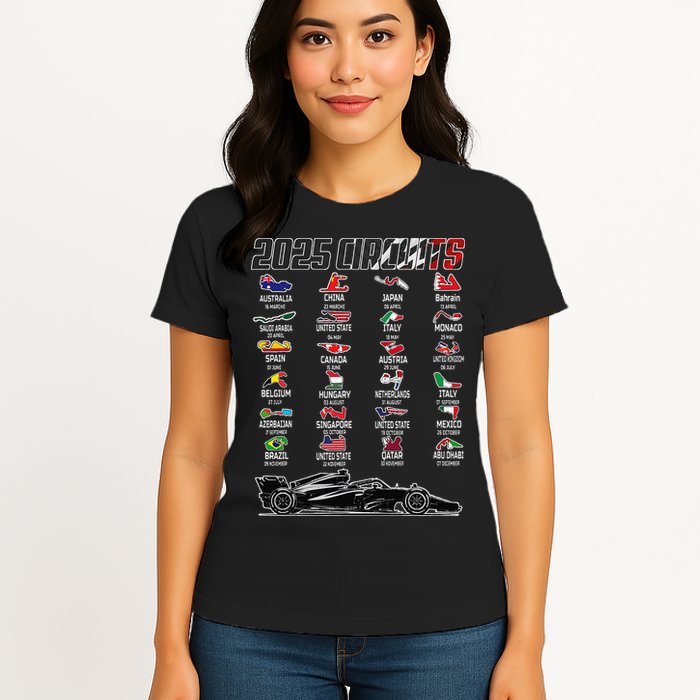 Formula 2025 Circuits Formula 2025 Schedule Race Car Formula Womens T-Shirt