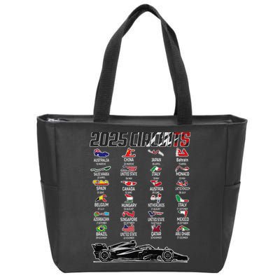 Formula 2025 Circuits Formula 2025 Schedule Race Car Formula Zip Tote Bag