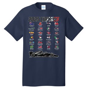 Formula 2025 Circuits Formula 2025 Schedule Race Car Formula Tall T-Shirt