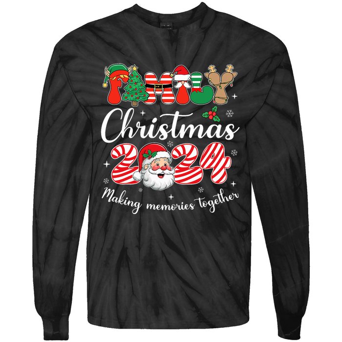 Family 2024 Christmas Matching Outfits Team Santa Elf Squad Tie-Dye Long Sleeve Shirt