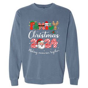 Family 2024 Christmas Matching Outfits Team Santa Elf Squad Garment-Dyed Sweatshirt